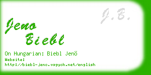 jeno biebl business card